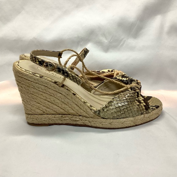 Coach Mirabelle Snakeskin Espadrille Wedge Sandals - Picture 2 of 9